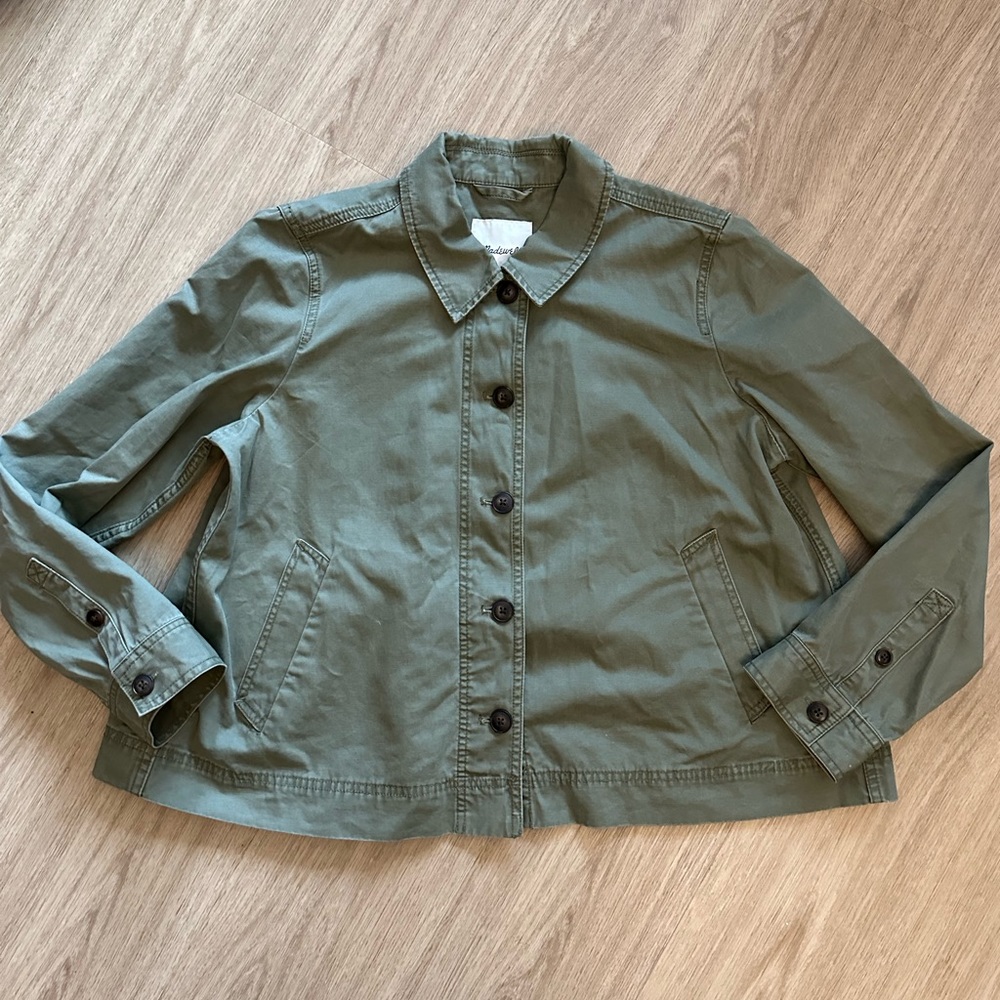 Madewell Olive Green Cropped Northwood Jacket Size L